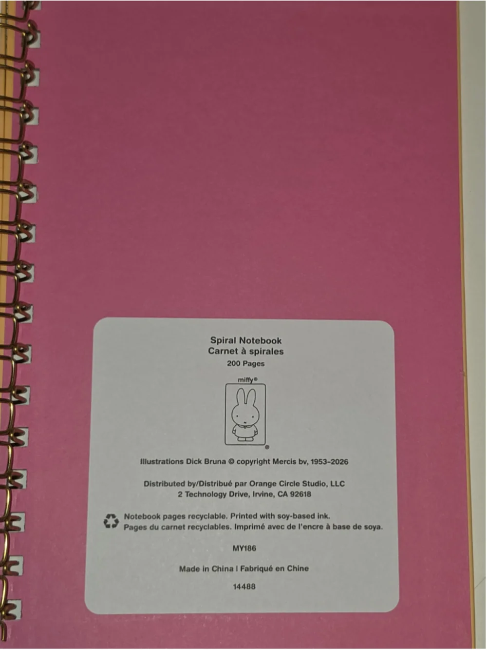 NB-2481 Licensed Miffy Hardback Notebook 160 pages
